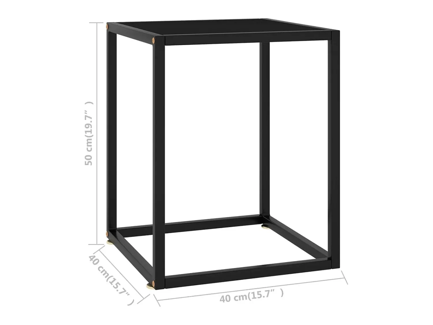 Mesa de centro 40x40x50 cm com vidro PT849057^ Mesa De Apoio