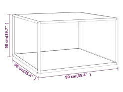 Mesa De Centro*vidaxl Mesa de centro 90x90x50 cm com vidro marmorizado branco Preto