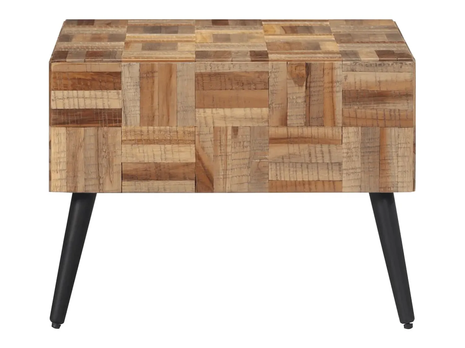 Clearance vidaxl Mesa de centro 55x55x40 cm teca recuperada maciça Cinzento