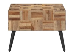 Mesa de centro 55x55x40 cm teca recuperada maciça PT347836 Cinzento