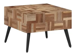 Mesa de centro 55x55x40 cm teca recuperada maciça PT347836 Cinzento