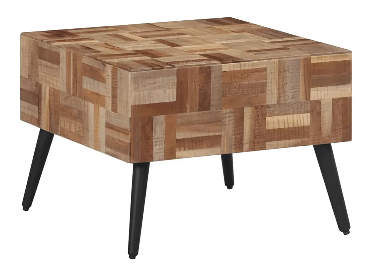 Mesa de centro 55x55x40 cm teca recuperada maciça PT347836 Cinzento