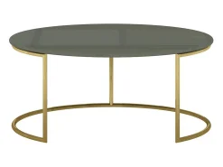Mesa De Centro* Mesa de centro 80x35x80 cm verde Rose Hill RH07 Verde / Dourado
