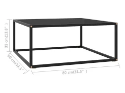 Best Mesa de centro 80x80x35 cm vidro PT389845 Preto