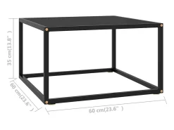 Mesa De Centro| Mesa de centro 60x60x35 cm vidro PT837382 Preto