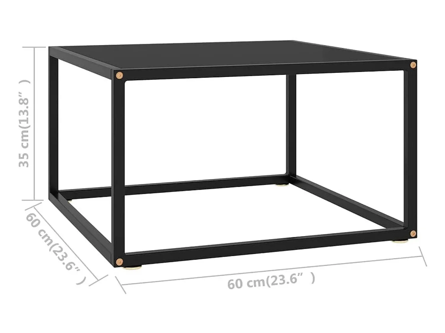 Mesa De Centro| Mesa de centro 60x60x35 cm vidro PT837382 Preto