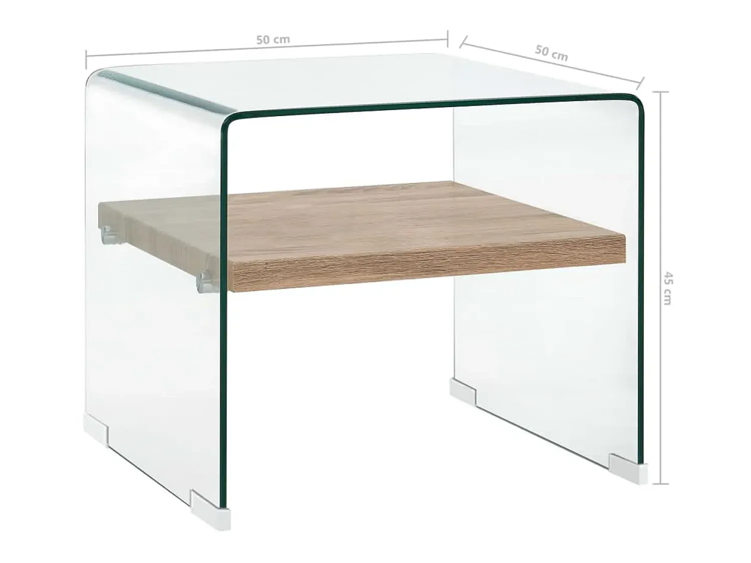 Mesa De Centro| Mesa de centro 50x50x45 cm vidro temperado PT897255 Transparente