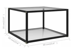 New vidaxl Mesa de centro 60x60x35 cm vidro temperado Transparente