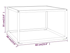 Online vidaxl Mesa de centro 60x60x35 cm vidro mármore branco Preto