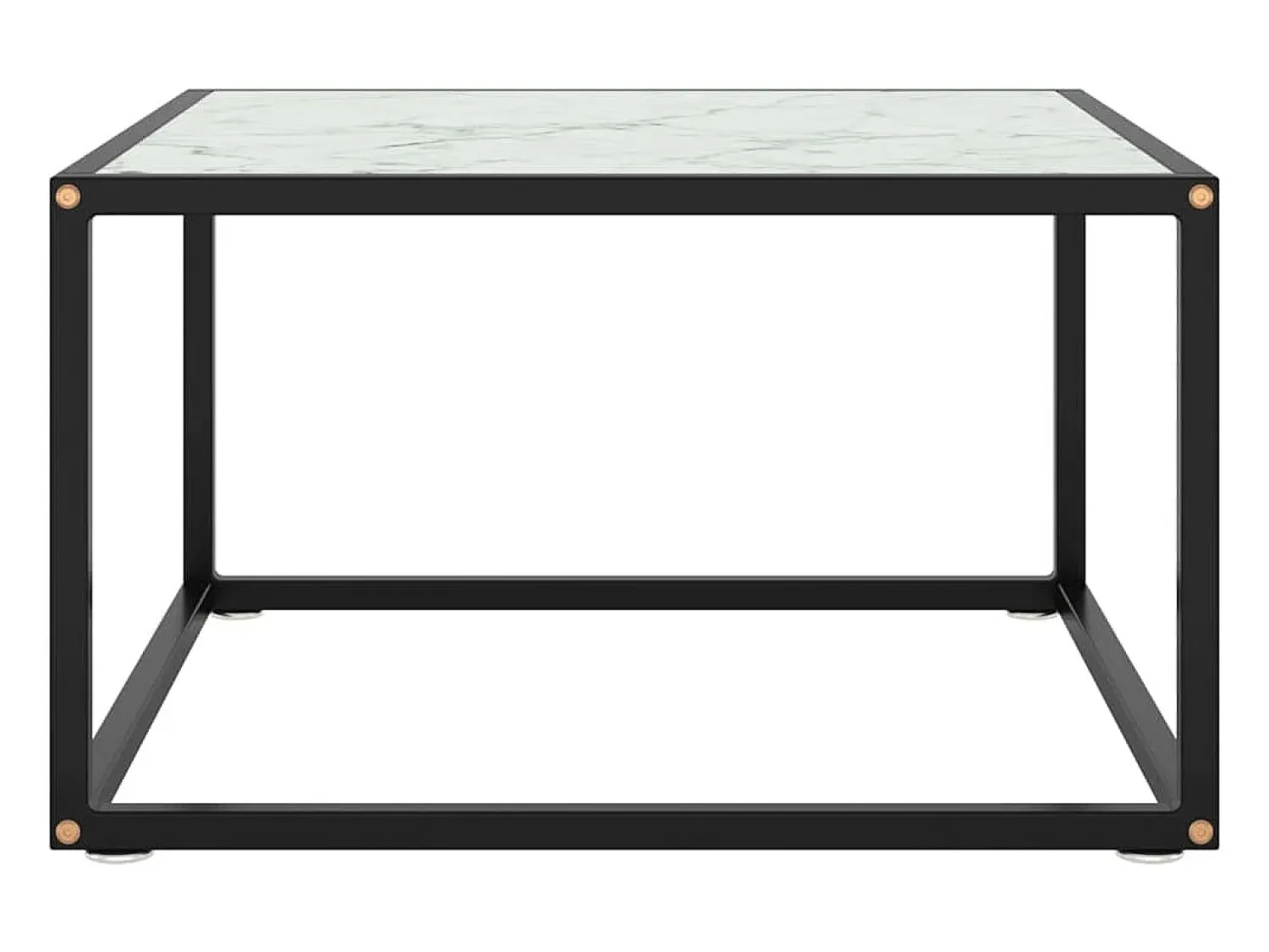 Online vidaxl Mesa de centro 60x60x35 cm vidro mármore branco Preto