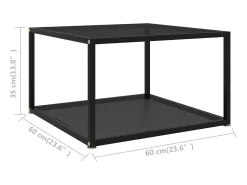 Hot Mesa de centro 60x60x35 cm vidro temperado PT122464 Preto