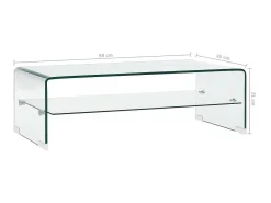 Mesa De Centro* Mesa de centro 98x45x31 cm vidro temperado PT928430 Transparente