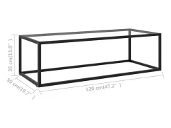 vidaxl Mesa de centro 120x60x35 cm vidro temperado^ Mesa De Centro