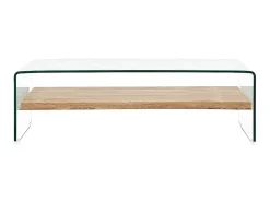 Outlet Mesa de centro 98x45x31 cm vidro temperado PT639866 Transparente