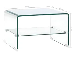 Mesa De Centro| Mesa de centro 50x45x33 cm vidro temperado PT132486 Transparente