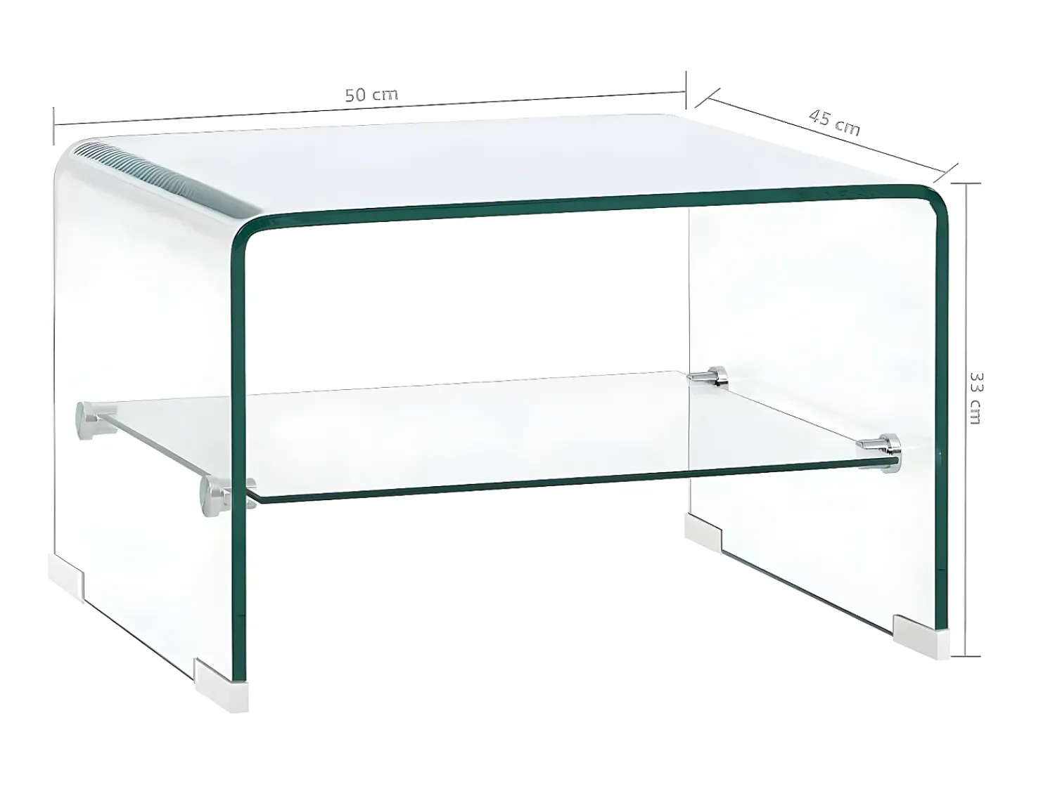 Mesa De Centro| Mesa de centro 50x45x33 cm vidro temperado PT132486 Transparente