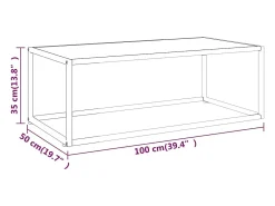 New vidaxl Mesa de centro 100x50x35 cm vidro mármore branco Preto