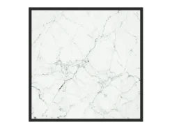 Mesa De Centro* Mesa de centro 80x80x35 cm vidro mármore branco PT861112 Preto
