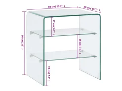 vidaxl Mesa de centro 50x40x56 cm vidro temperado^ Mesa De Centro