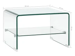 Mesa De Centro|vidaxl Mesa de centro 50x45x33 cm vidro temperado Transparente