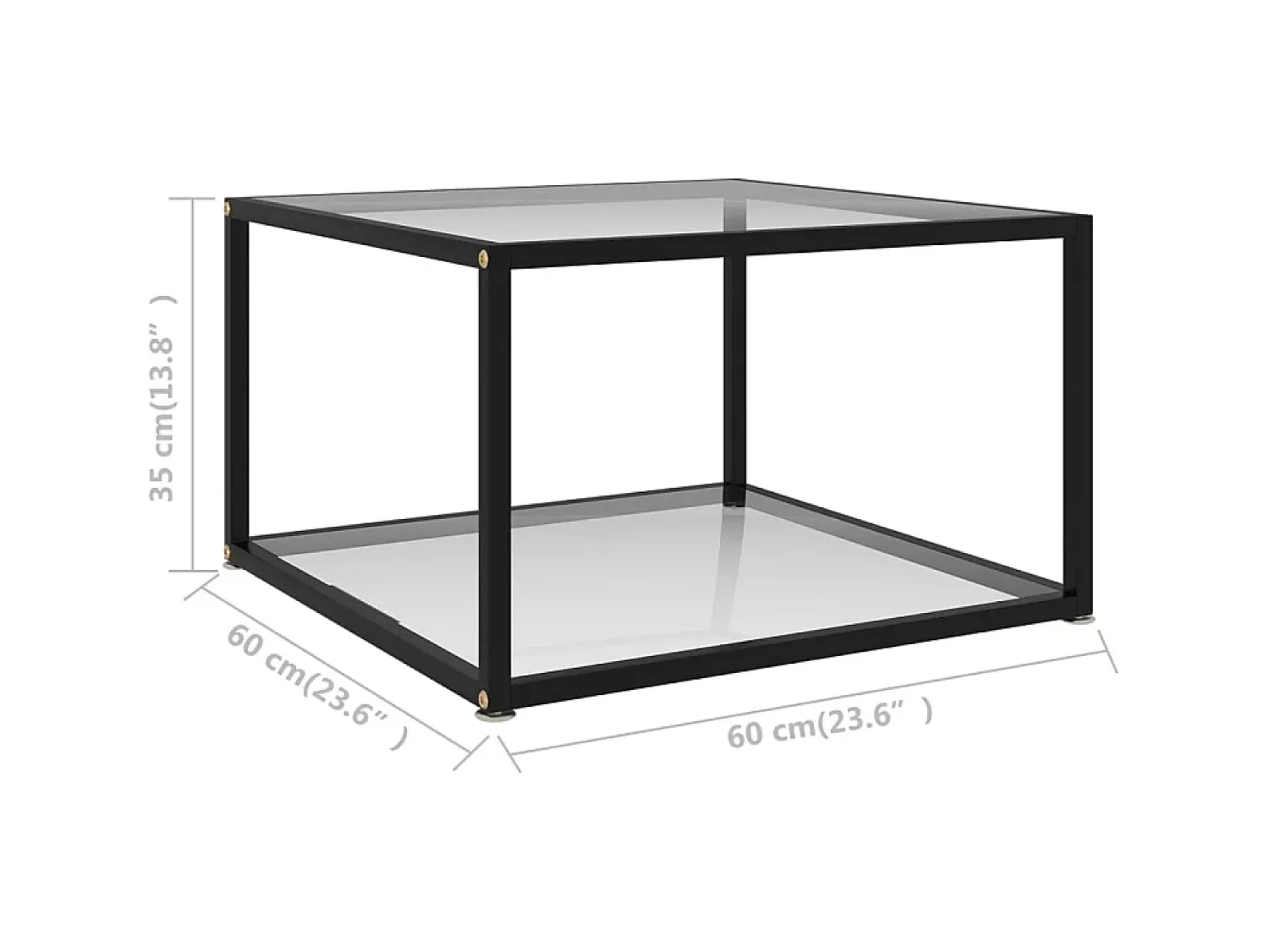 Mesa De Centro| Mesa de centro 60x60x35 cm vidro temperado PT304333 Transparente
