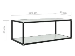 vidaxl Mesa de centro 100x50x35 cm vidro temperado^ Mesa De Centro