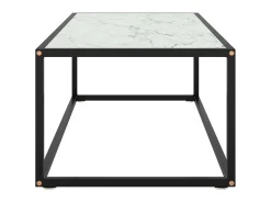 Mesa De Centro* Mesa de centro 100x50x35 cm vidro mármore branco PT153973 Preto