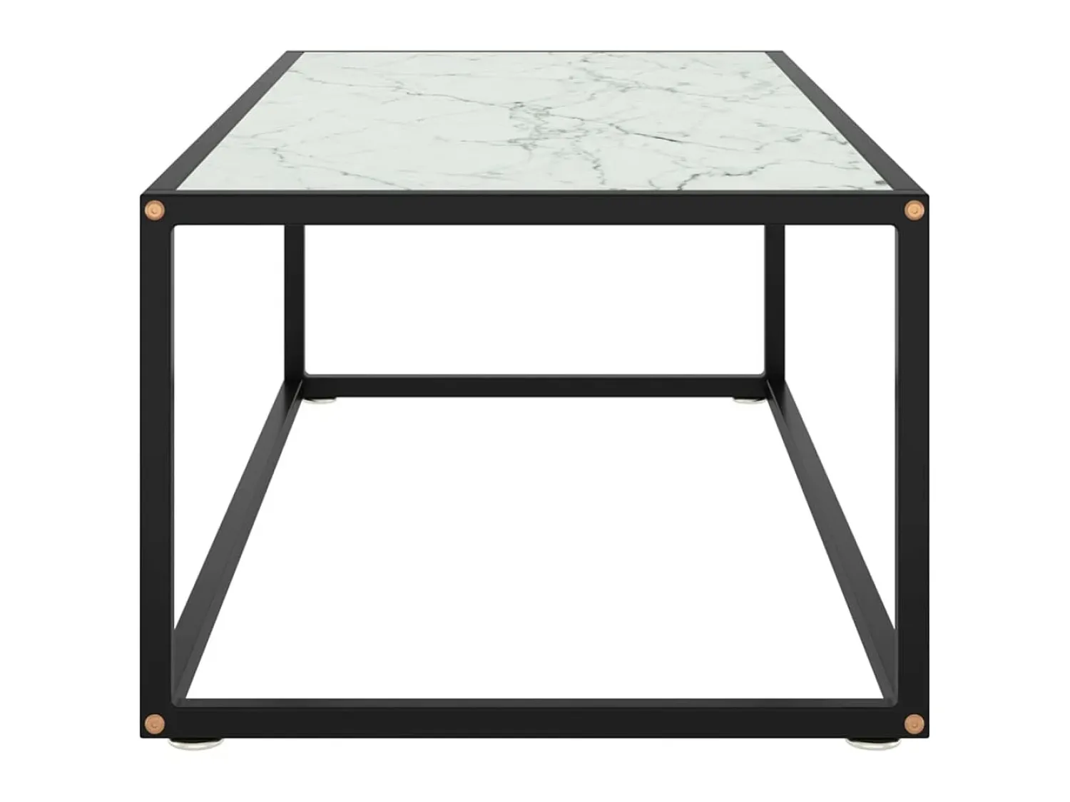 Mesa De Centro* Mesa de centro 100x50x35 cm vidro mármore branco PT153973 Preto