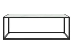 Mesa De Centro* Mesa de centro 100x50x35 cm vidro mármore branco PT153973 Preto