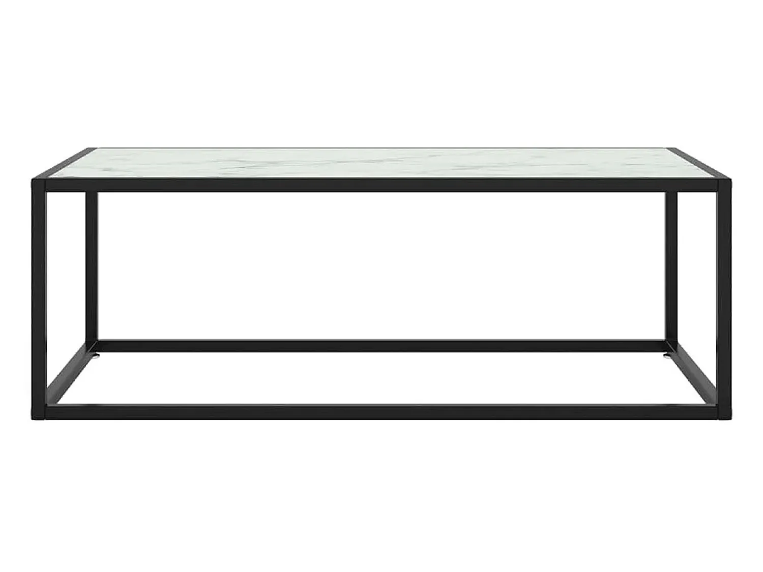 Mesa De Centro* Mesa de centro 100x50x35 cm vidro mármore branco PT153973 Preto