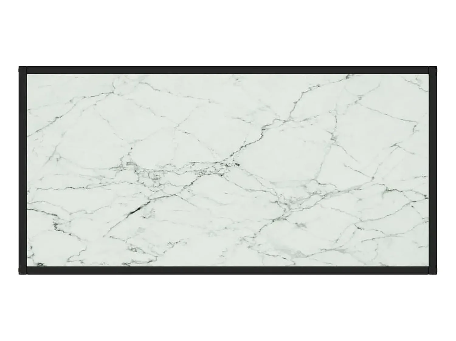 Mesa De Centro* Mesa de centro 100x50x35 cm vidro mármore branco PT153973 Preto