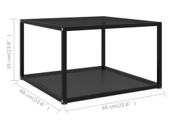 Best vidaxl Mesa de centro 60x60x35 cm vidro temperado Preto