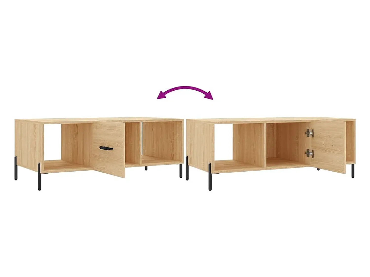 Clearance vidaxl Mesa de centro 102x50x40 derivados de madeira carvalho sonoma Natural claro