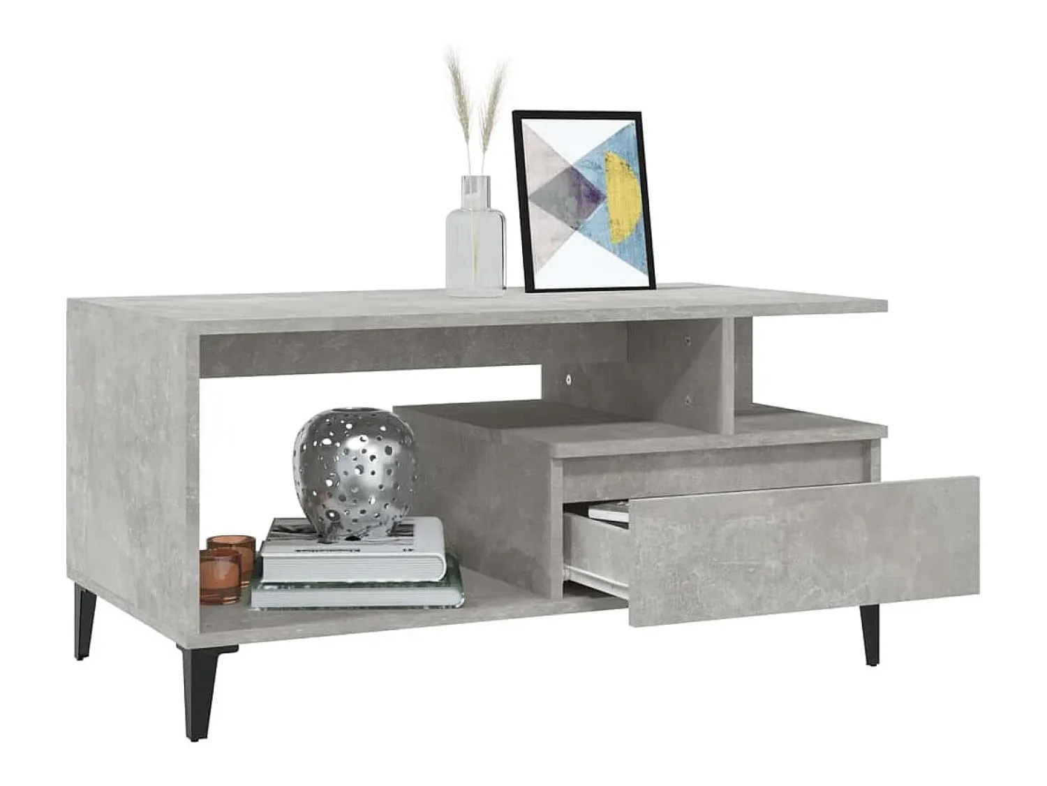 Mesa De Centro|vidaxl Mesa de centro 90x49x45 derivados de madeira cimento Cinzento