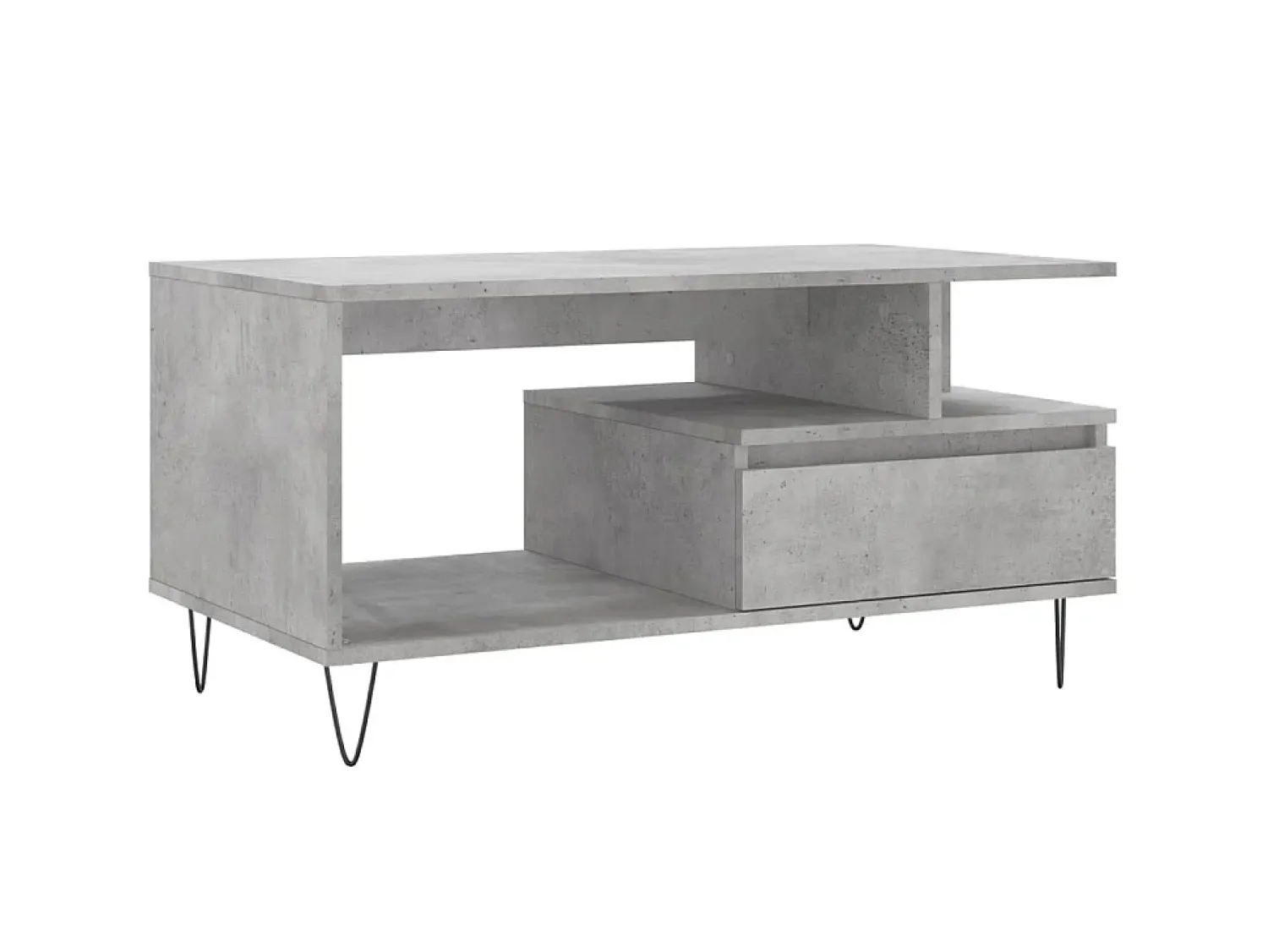 Mesa De Centro| Mesa de centro 90x49x45 derivados de madeira cimento PT301252 Cinzento