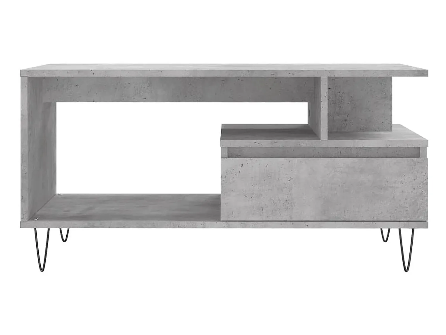 Mesa De Centro| Mesa de centro 90x49x45 derivados de madeira cimento PT301252 Cinzento