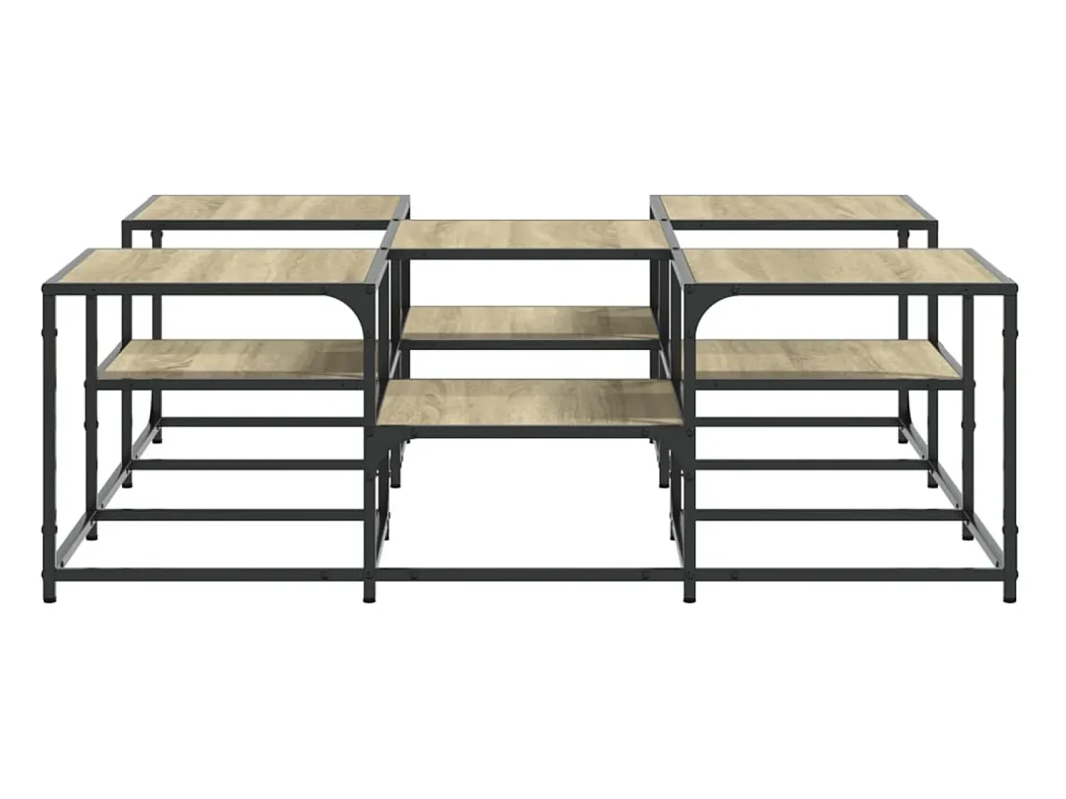 vidaxl Mesa de centro 121x121x40 derivados de madeira carvalho sonoma^ Mesa De Centro