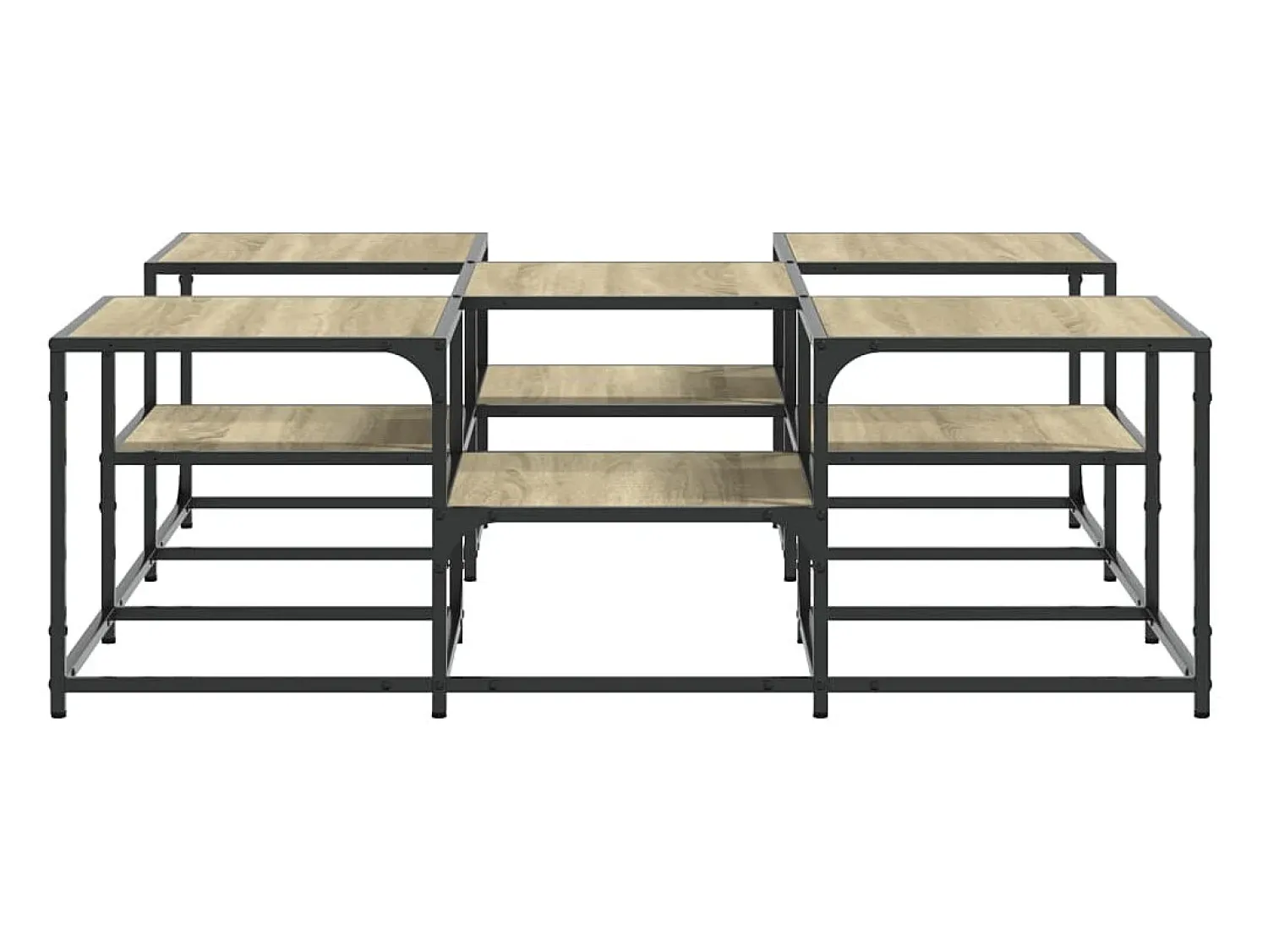 vidaxl Mesa de centro 121x121x40 derivados de madeira carvalho sonoma^ Mesa De Centro