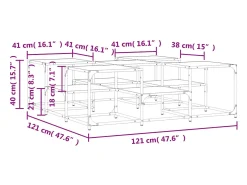 vidaxl Mesa de centro 121x121x40 derivados de madeira carvalho sonoma^ Mesa De Centro