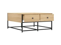 Mesa De Centro* Mesa de centro 80x80x40 derivados de madeira carvalho sonoma PT232878 Castanho