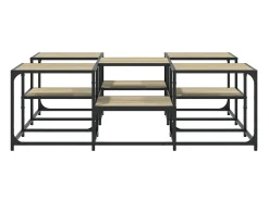 Mesa De Centro| Mesa de centro 121x121x40 derivados de madeira carvalho sonoma PT132485 Castanho