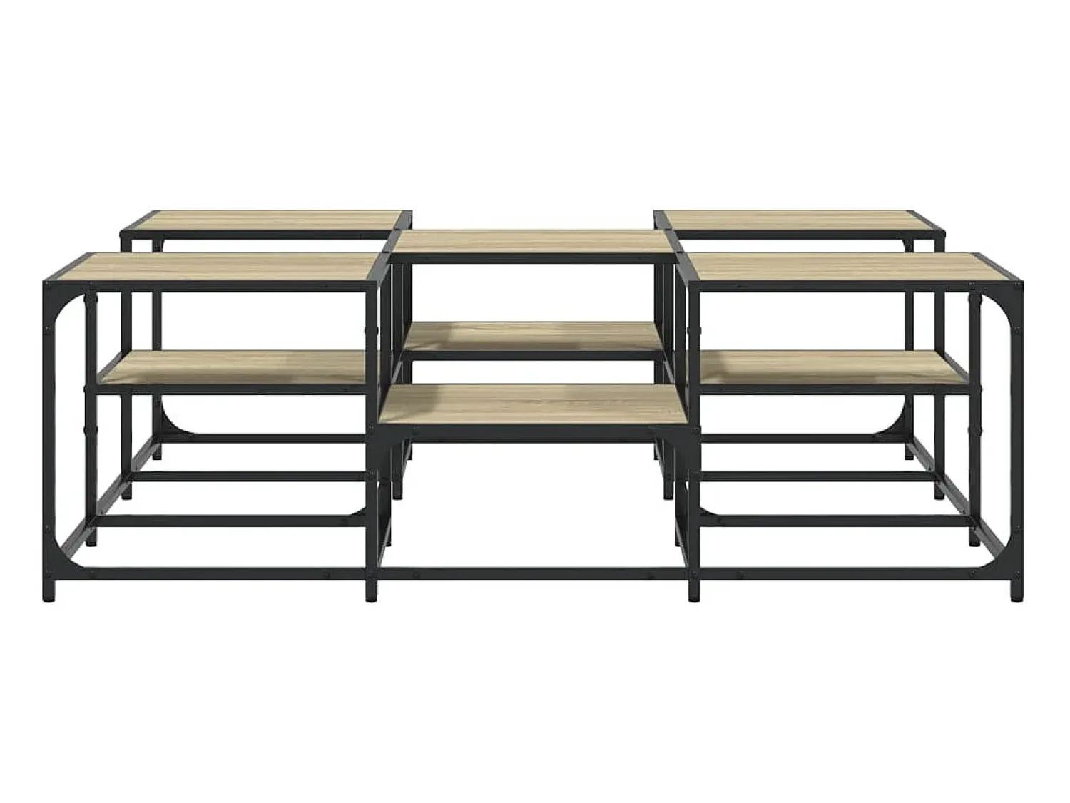 Mesa De Centro| Mesa de centro 121x121x40 derivados de madeira carvalho sonoma PT132485 Castanho