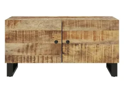 Mesa De Centro|vidaxl Mesa de centro 80x50x40 madeira mangueira maciça/deriv. madeira Natural claro
