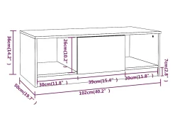 vidaxl Mesa de centro 102x50x36 madeira processada carvalho sonoma^ Mesa De Centro