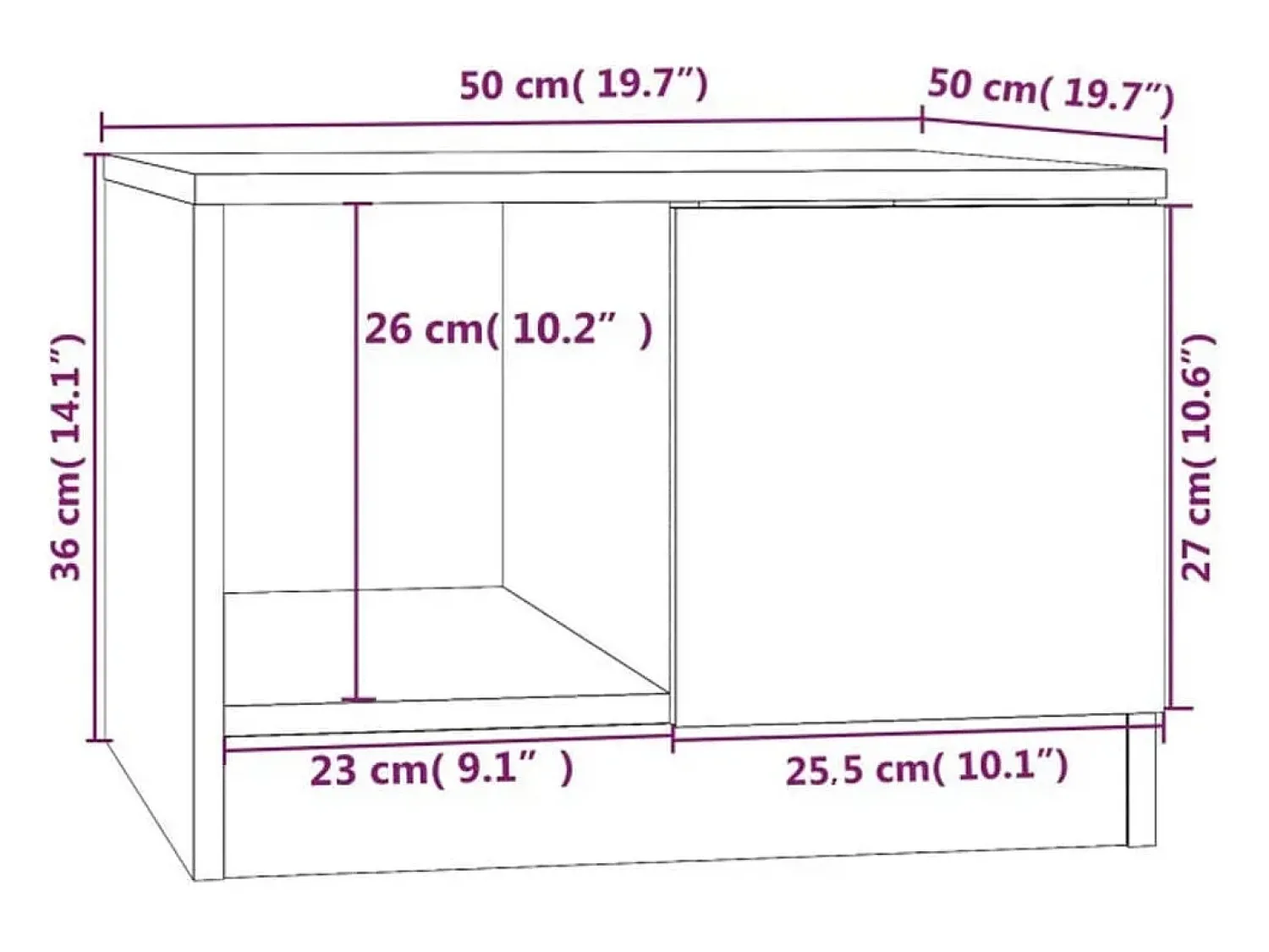 vidaxl Mesa de centro 50x50x36 madeira processada carvalho sonoma^ Mesa De Centro