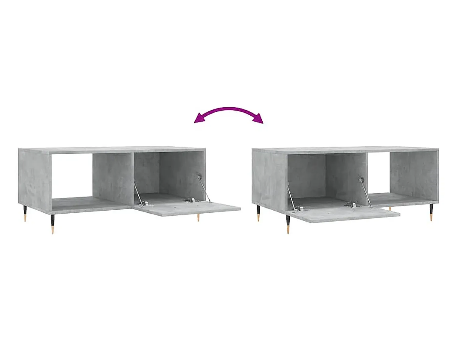 Mesa De Centro*vidaxl Mesa de centro 90x50x40 madeira processada cinza cimento Cinzento claro