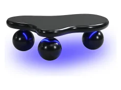 ModernLuxe Mesa de centro 95x62.5x32cm - forma de nuvem - com iluminação LED - pés redondos -^ Mesa De Centro