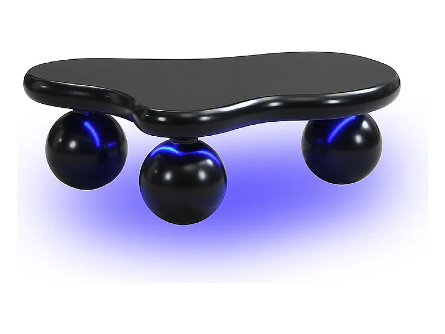 ModernLuxe Mesa de centro 95x62.5x32cm - forma de nuvem - com iluminação LED - pés redondos -^ Mesa De Centro