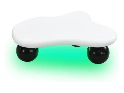 Mesa De Centro|ModernLuxe Mesa de centro 95x62.5x32cm - forma de nuvem - com iluminação LED - pés redondos - branco + preto Preto / Branco