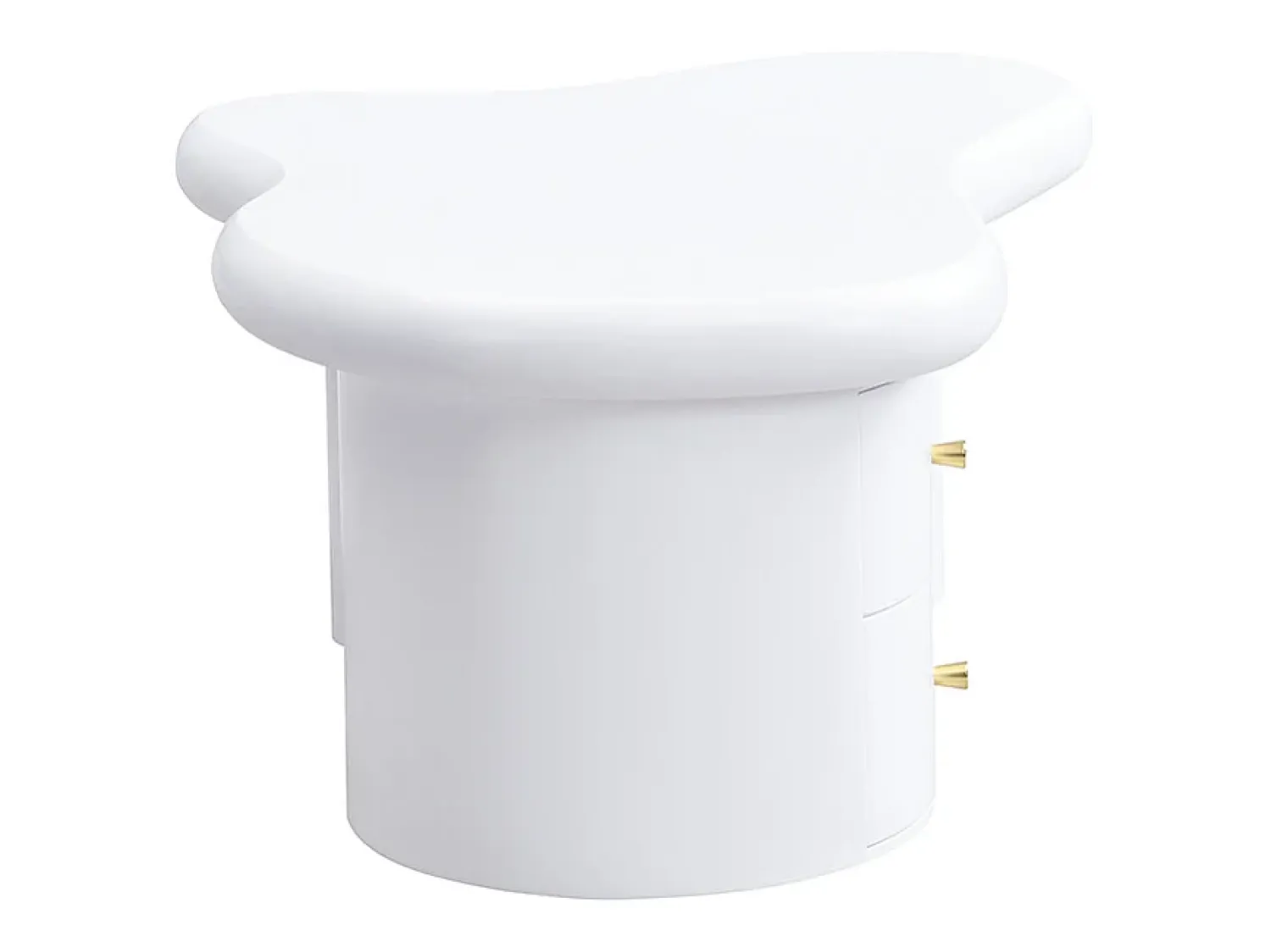 Mesa De Centro*Hauss Spole Mesa de centro 97x64x42cm com tampo em forma de nuvem e 2 gavetas, lacada a Branco
